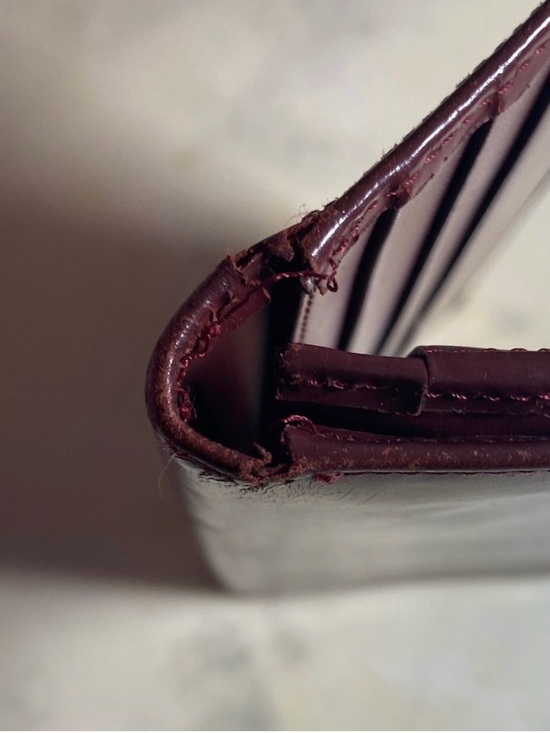 Cartier バーガンディレザー長財布 VINTAGE CARTIER Long Burgundy Leather w/Zipper Pouch&Gold Hardware GUC